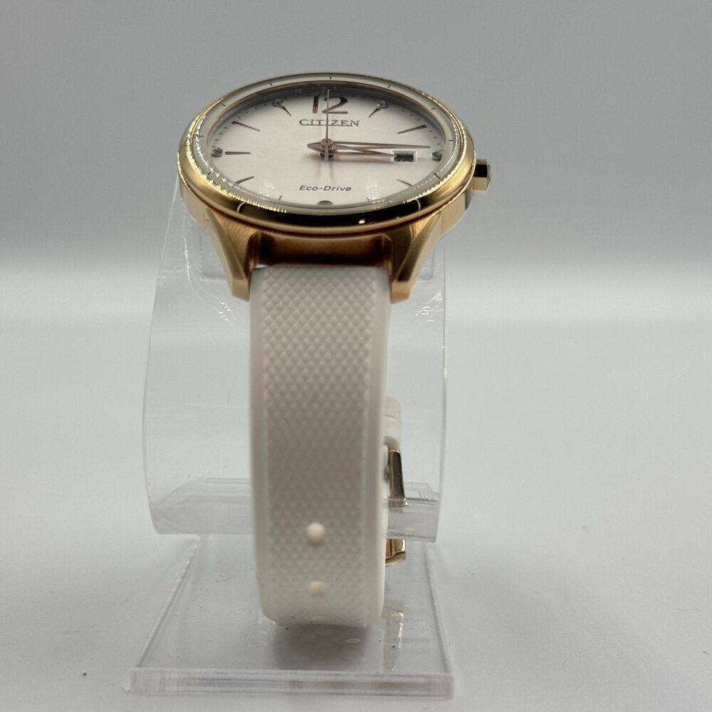 Citizen Chandler FE6103-00A Womens White Crystal Eco-Drive Gold Watch - Picture 6 of 16